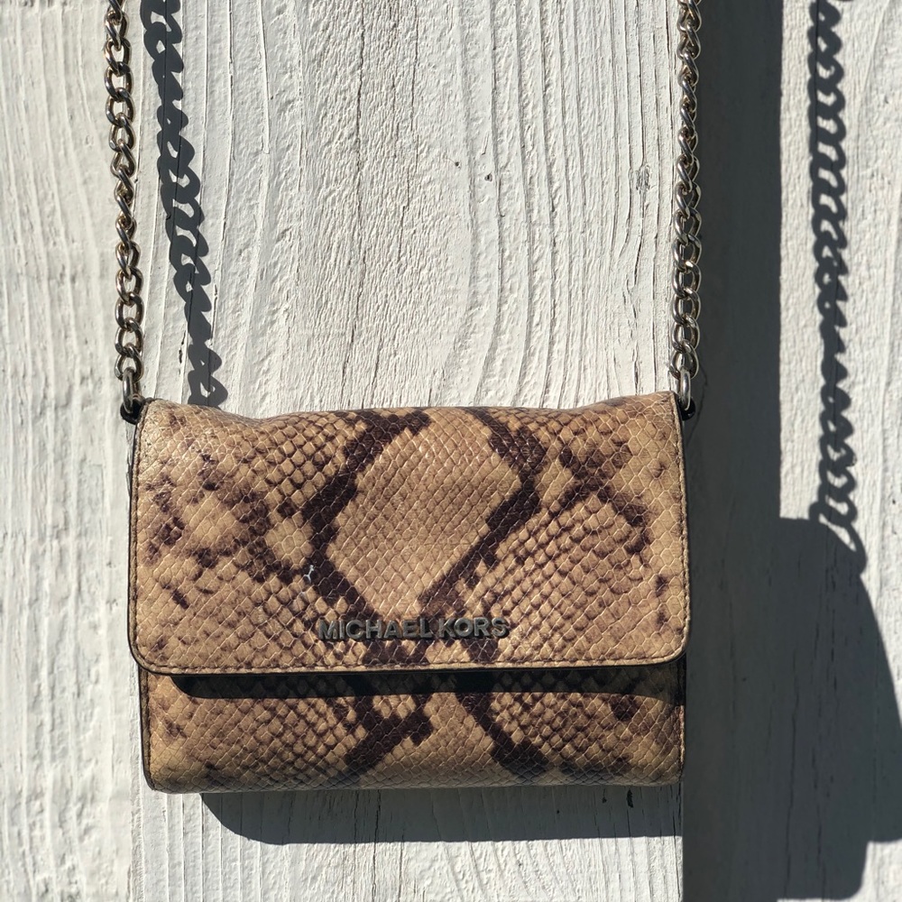 Michael kors snake skin small cross body bag